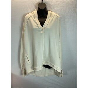 DAILY PRACTICE ANTHROPOLOGIE Hoodie Sweatshirt size XL oversized Ivory